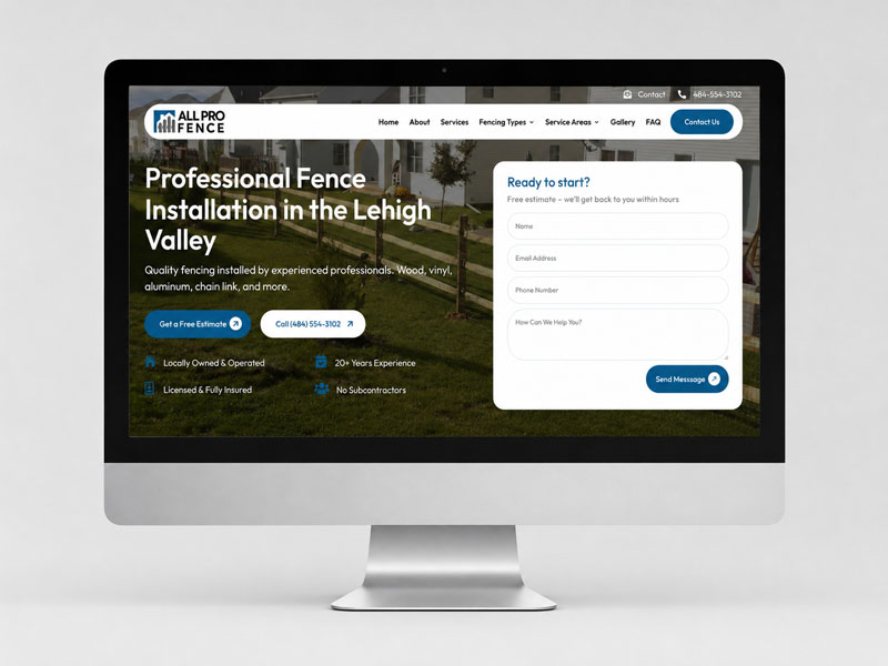 All Pro Fence website